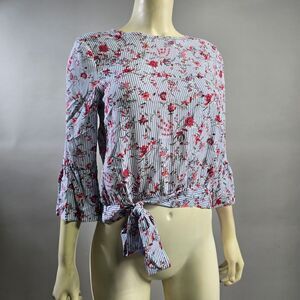 One Clothing Xs Floral Striped Women's Top R15